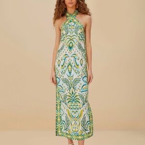 Farm Rio Off-White Tropical Maxi Dress